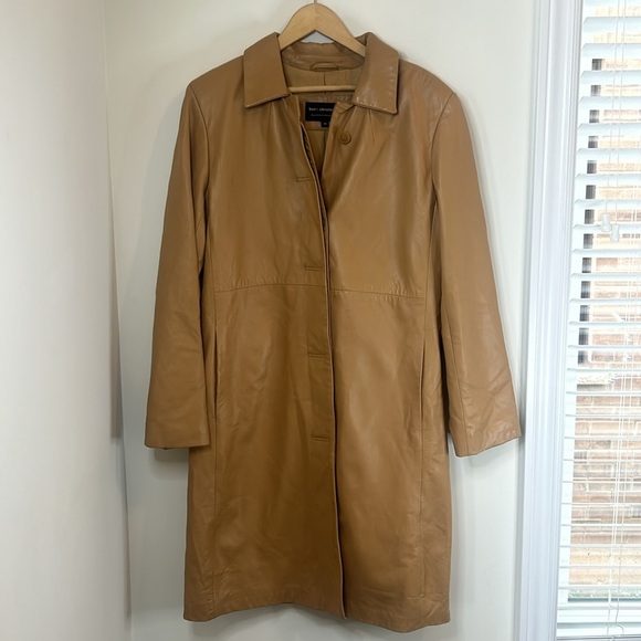 Bod & Christensen Leather 3/4 Trench Coat Style Button Down Women size 14 - Picture 4 of 17